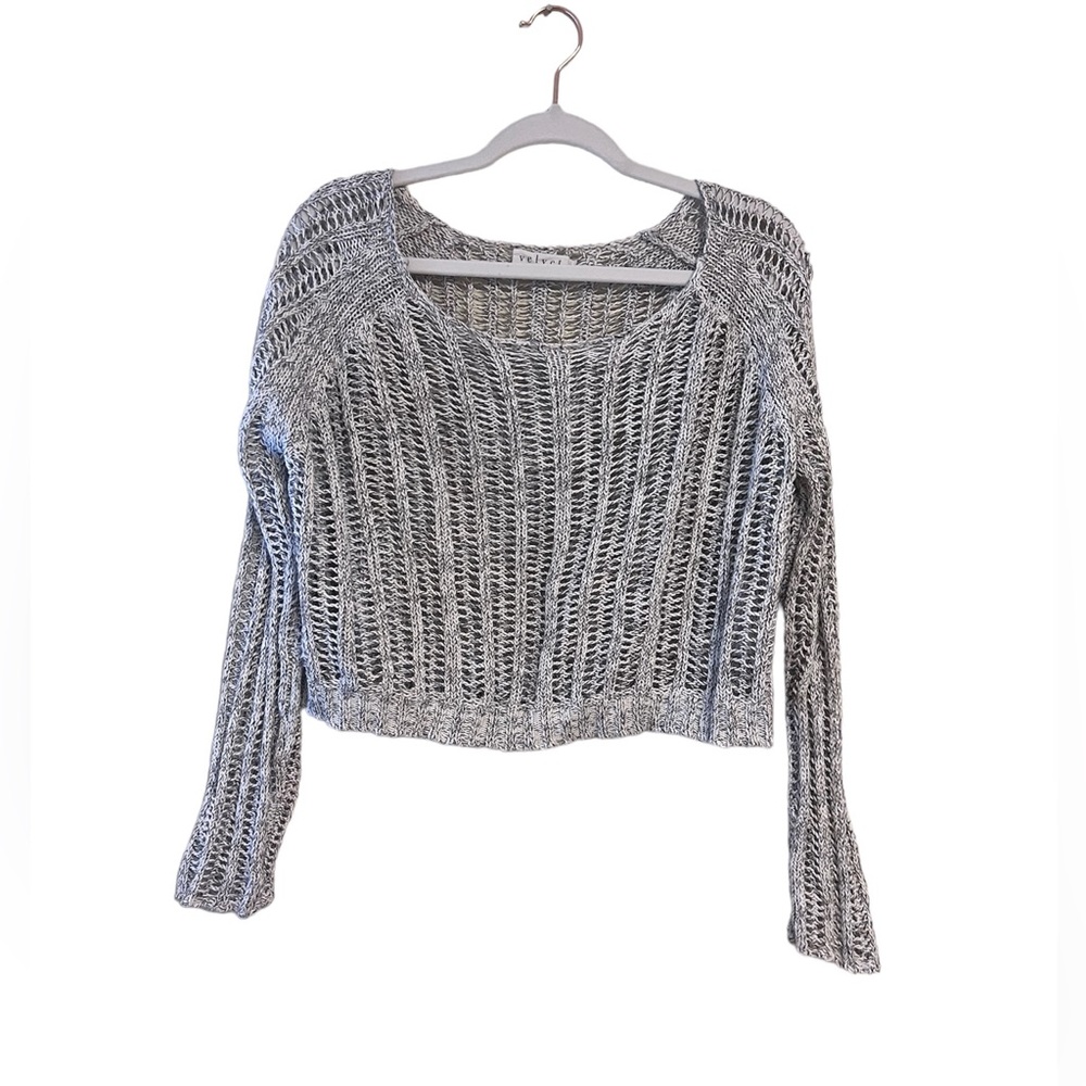 Velvet by Graham & Spencer Knit Sweater Gray Size M